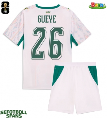 Senegal Pape Gueye #26 Hemmaställ Barn VM 2026 Kortärmad (+ Korta byxor)
